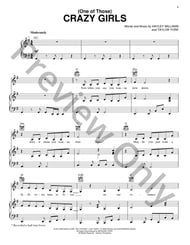 (One Of Those) Crazy Girls piano sheet music cover